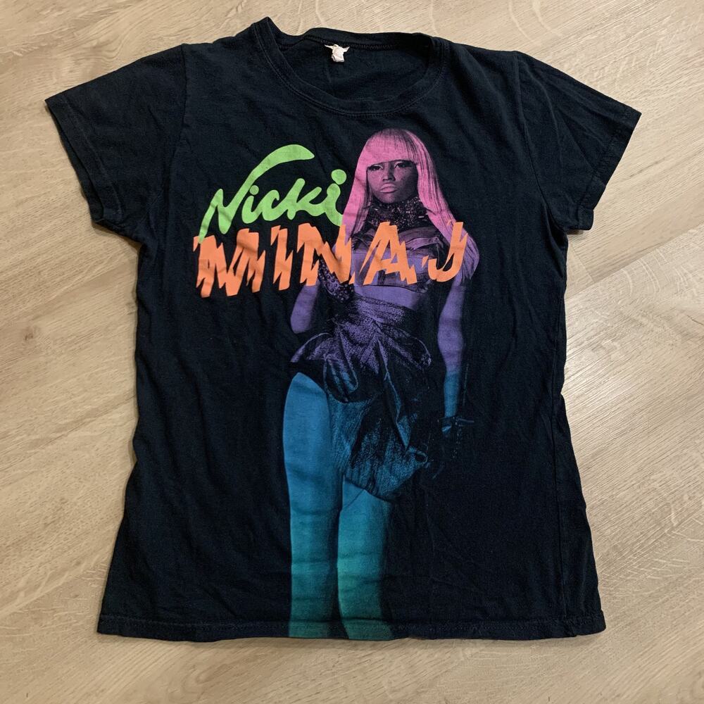 Vintage Y2K Nicki Minaj 2011 Hip Hop Scene T-Shirt Girls Youth Large L Black Tee
